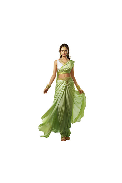 INOVATIX Set de 8 piese, autocolant sari rochie indiană verde, INOVATIX®. 6 cm