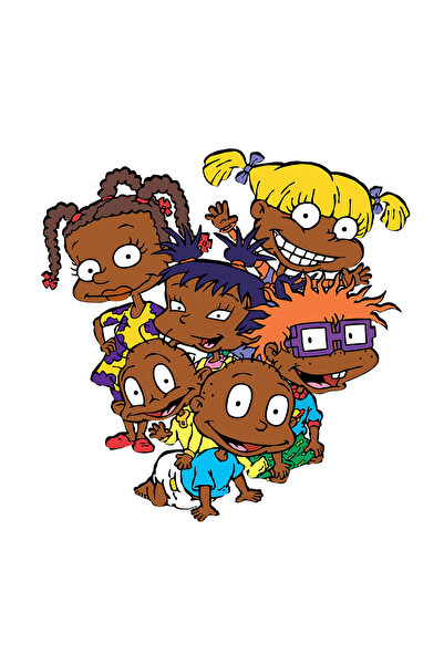 INOVATIX Set de 8 piese, autocolant Rugrats familie africană, INOVATIX®. 6 cm