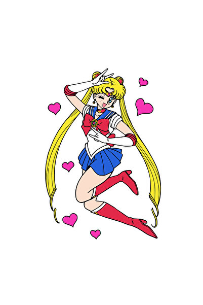 INOVATIX Set de 8 piese, autocolant Sailor Moon Love, INOVATIX®. 6 cm