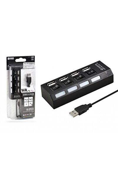 Universal Platoon PL-5714 2.0 4 منافذ USB متعددة المنافذ مع مفتاح تحكم pts70