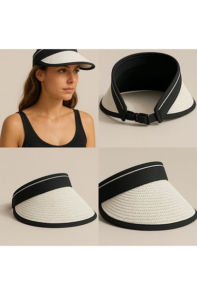 MYZİ STORE Дамски летен визьор с UV защита, регулируем сгъваем визьор за шапка отзад