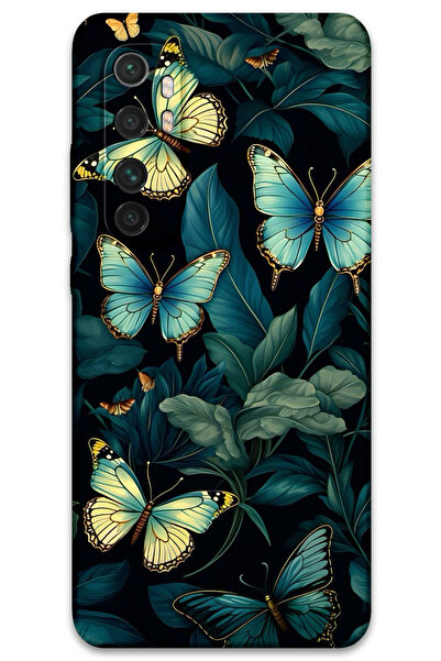 Gramaphone Xiaomi Mi Note 10 Lite Uyumlu Kelebek Desenli Telefon Kılıfı + Ekran Koruyucu - 5791