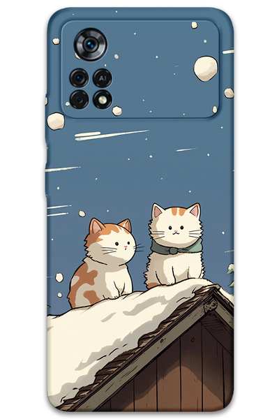 Gramaphone Poco X4 Pro 5g Compatible Cat Pattern Phone Case + Screen Protecto...