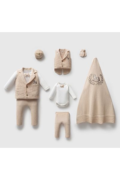 Nipperland 100% Organic Cotton Baby Boy Carousel Set of 5 Hospital Release 0-3Months