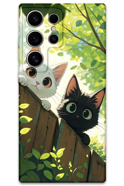 Gramaphone Galaxy S23 Ultra Compatible Cat Pattern Phone Case + Screen Protec...
