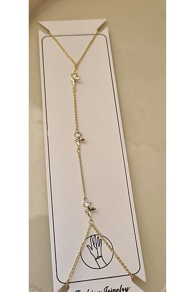 AKSESUARIM Stylish, Zircon Stone and Butterfly Details, Durable, Antiallergic, Non-Staining Steel Shahmeran