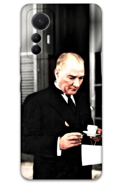 Gramaphone Xiaomi Mi 12 Lite Compatible Ataturk Pattern Phone Case + Screen P...