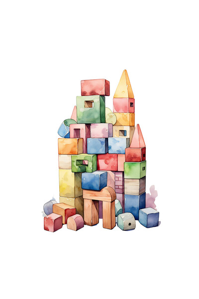 INOVATIX Σετ 8 τεμαχίων, Ξύλινο αυτοκόλλητο παζλ, INOVATIX®. 6 εκ.