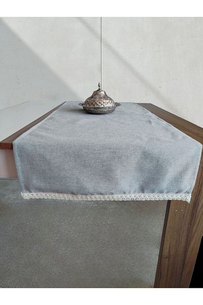 denizli hatırası Buldan Colored Linen Washed Soft Laced Runner 45 X 115 cm