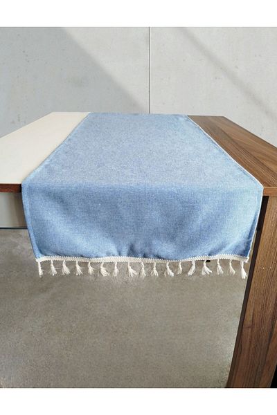 denizli hatırası Buldan Colored Linen Washed Soft Tassel Runner 45 X 115 cm