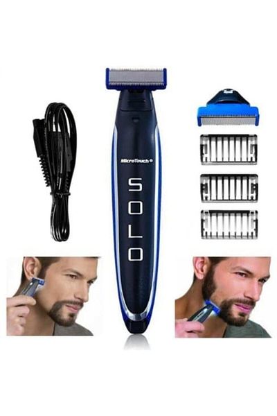 Solo Aparat de ras electric Micro Touch, fără fir, 3 piepteni distanțieri, negru
