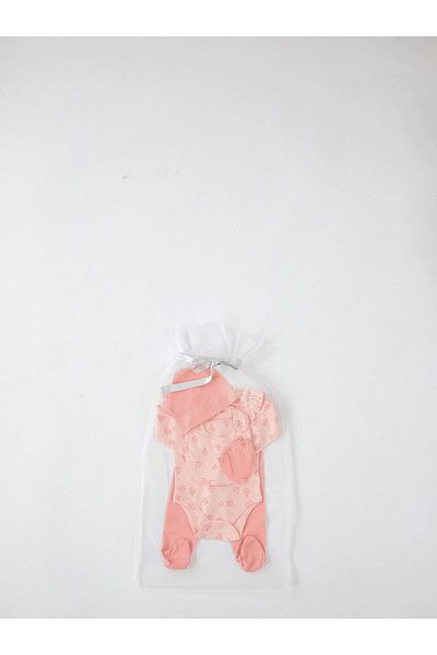 LC Waikiki Combed Cotton Baby Girl Hospital Discharge Set