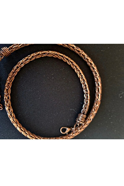 isikaccessories 75 Cm VİKİNG MODEL OKSİTLİ SAF BAKIR KOLYE