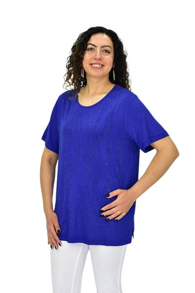 wearon tekstil Women's Viscose Stone Short Sleeve Blouse Bgl-St04679