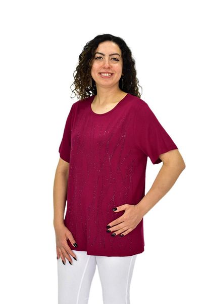 wearon tekstil Women's Viscose Stone Short Sleeve Blouse Bgl-St04679