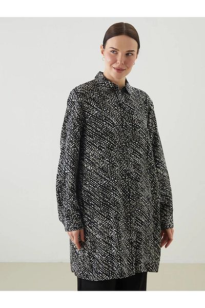 LC Waikiki Lcw Grace Black Print Women's Shirt Tunic