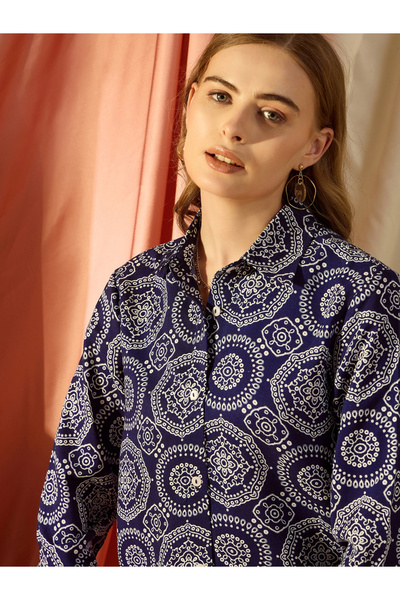 Kassually By Styli All Over Print Shirt and Side Slit Detail Pants Co-Ords