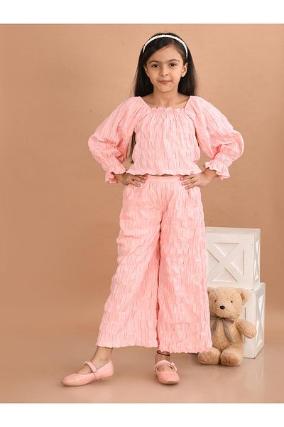 LilPicks By Styli Square Neck Top and Palazzos Pants Set