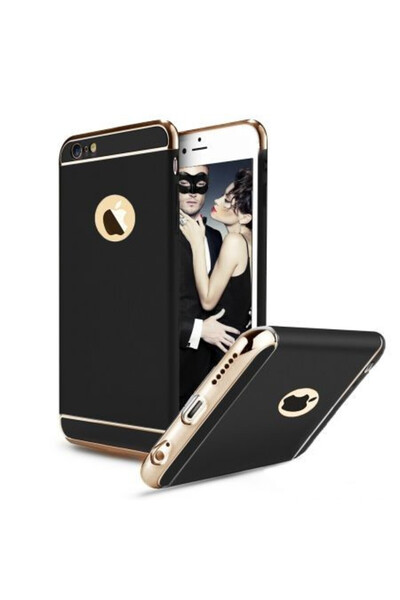 BLACK Θήκη Apple iPhone 8 Plus, Elegance Luxury 3in1 Μαύρη