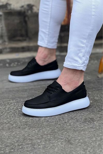 TB Terzi Bey Terzi Bey Tb508 Black Skin Orthopedic Sole Men's Casual Shoes