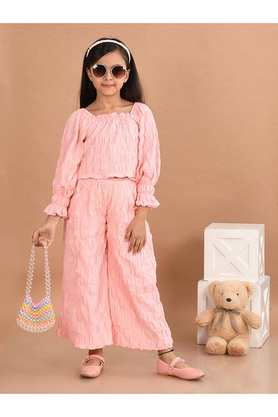 LilPicks By Styli Square Neck Top and Palazzos Pants Set