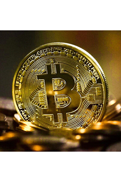 Gold Monedă Bitcoin de colecție și suvenir - Criptomonedă de aur