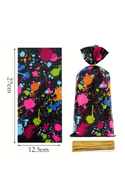 hdcw 20 ADET BOYA DESENLİ AMBALAJ, DOĞUM GÜNÜ PARTİSİ, HEDİYE, KURABİYE TORBALARI