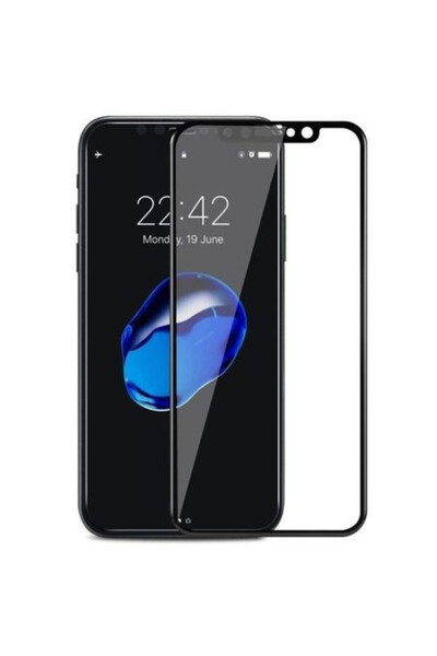 BLACK Προστατευτικό γυάλινου οθόνης Apple iPhone X, με χρωματιστά άκρα Μαύρο