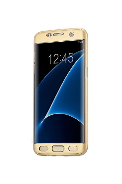 OEM Θήκη Full Cover 360 (μπροστά + πίσω) για Samsung Galaxy S7 Edge, χρυσή