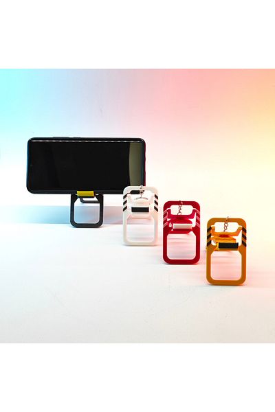 Chamelon Studio Set of 2 Keychains with Phone Stand |   Colorful Portable Phone Holder |   Minimal Design