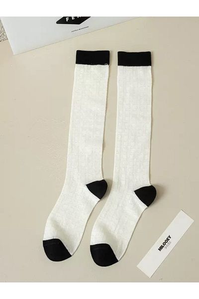 Styli Textured Color Block Calf Length Socks