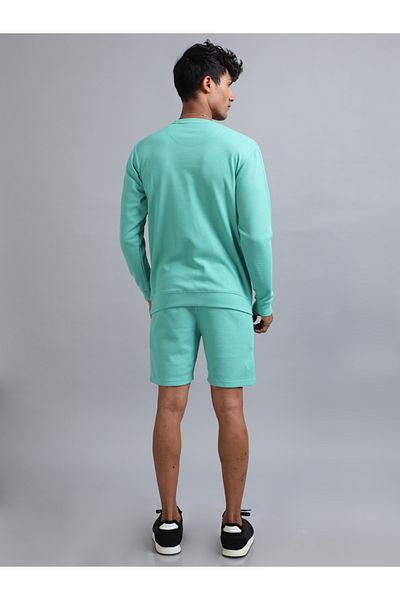 Bushirt By Styli Textured Round Neck T-Shirt and Shorts Co-Ords