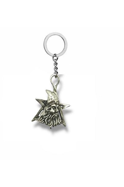 Herşey Nota The Sorcerer Merlin |   Unisex Keychain with Legendary Magician Figure