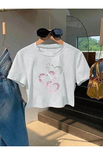 l'eivor تي شيرت نسائي كبير الحجم مطبوع عليه قلب ثلاثي