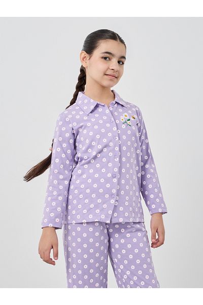 Styli All-Over Floral Print Shirt and Pyjama Set