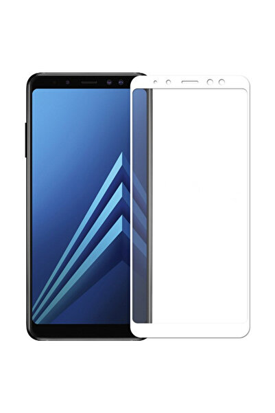 OEM Γυάλινη μεμβράνη για Samsung Galaxy A8 2018 με χρωματιστά άκρα Λευκό