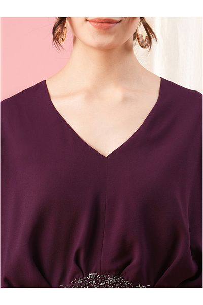 Mish By Styli Beaded Waistband Kimono Sleeve Top and Pants Co-Ords