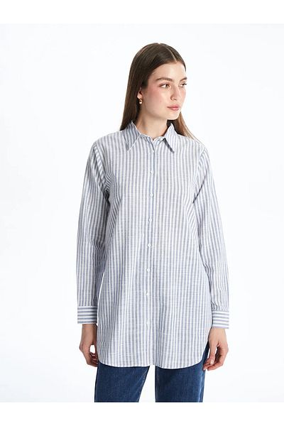 LC Waikiki Lcwaikiki classic indigo striped women's shirt tunic