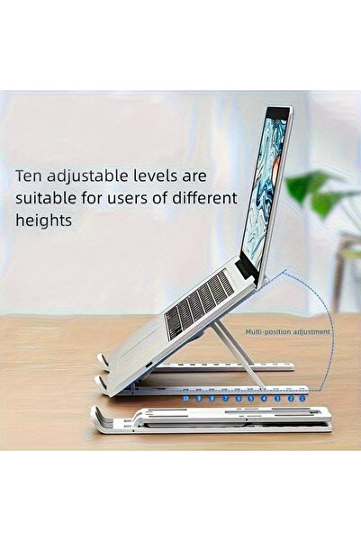 ROHS Πτυσσόμενη βάση φορητού υπολογιστή 7 επιπέδων Λευκή