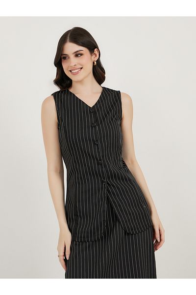 Styli Striped Sleeveless Top and Maxi Skirt Co-Ords