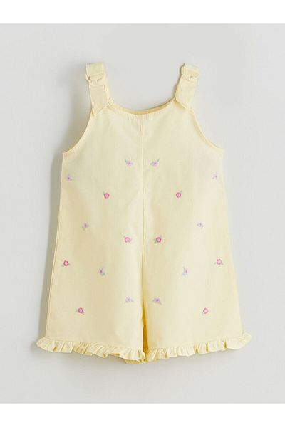 LC Waikiki Sari Strap Flower Embroidered Baby Girl Salopet