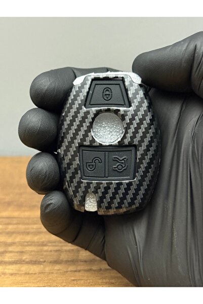 Mavi Keys Husă de protecție pentru chei din fibră de carbon cu 3 butoane pentru Mercedes BGA Class W203 W204 W205 W210 W211