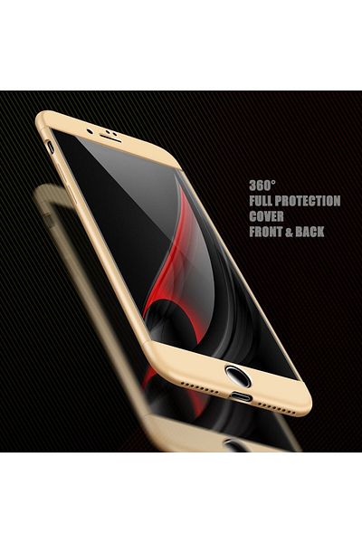 OEM Apple Iphone 7 Plus phone case offers 3in1 Slim protection Lux Design Gold + Glass Film
