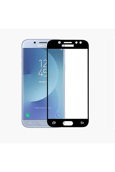 BLACK Samsung Galaxy J5 2017 Πλήρης προστατευτική μεμβράνη οθόνης GLUE με μαύ...