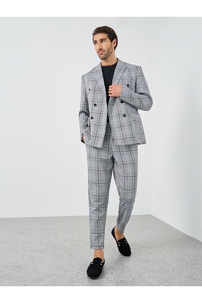 Take Two Checkered Double Breasted Suit with Pants