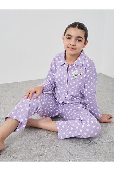 Styli All-Over Floral Print Shirt and Pyjama Set