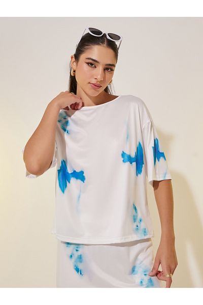 Styli Tie Dye Short Sleeve Top and Skirt Set
