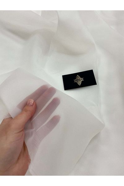 Luxuro Light Cream Pearl Organza - 3 m Width