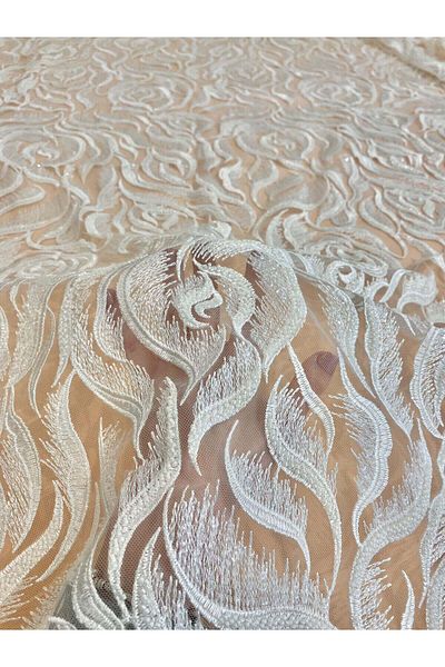 Luxuro Floral Lace with Pearls and Sequins