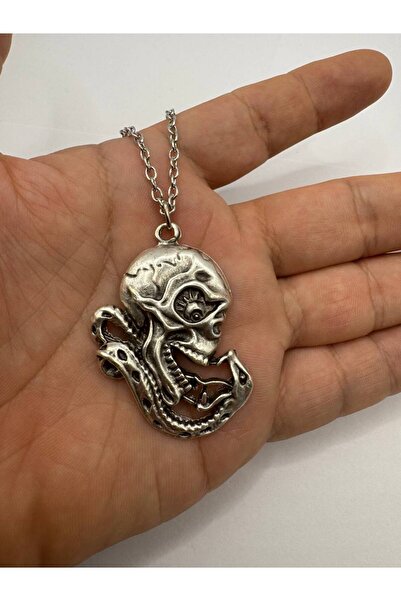 Yuchicly الثعبان والجمجمة |   قلادة على شكل علامة قوطية للنساء والرجال – سلسلة